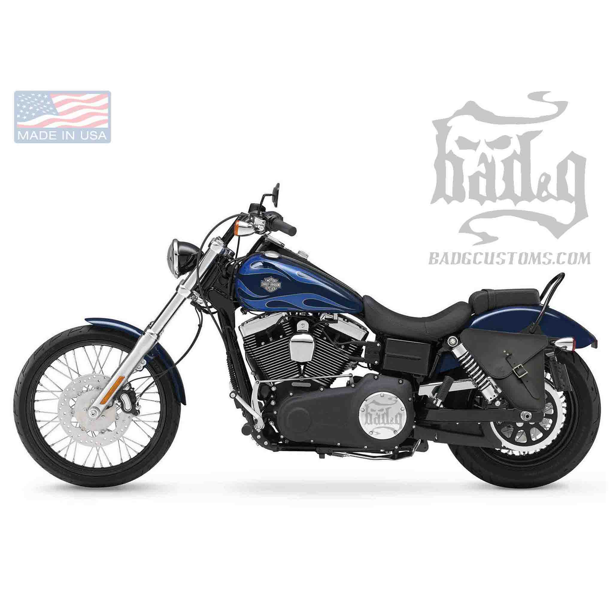 Upgrade your Harley-Davidson® Dyna with the DL032 Dyna Left Side Solo Bag. Hand crafted in USA with premium leather and top quality hardware. Durable and stylish, it's the perfect fit for your motorcycle.