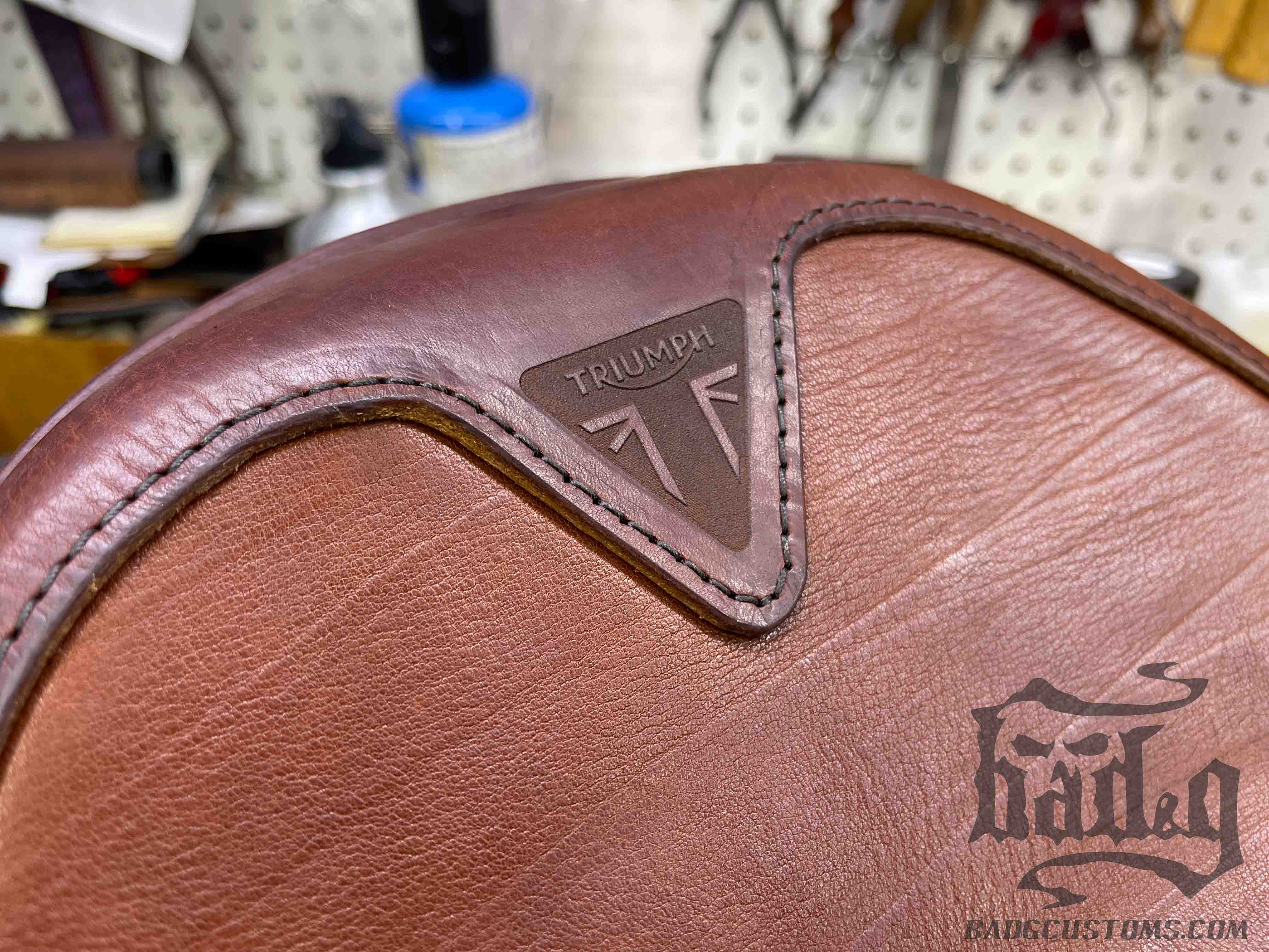 CUSTOM SERVICE: Triumph Bobber Seat Re-Upholstery (Match Your Saddlebags)